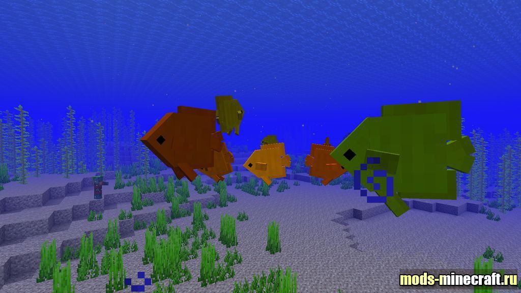 Разноцветные рыбки в майнкрафт