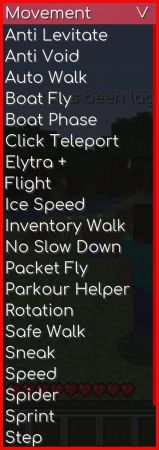 Каталог читов для minecraft: Anti Levitate, Anti Void, Boat fly, Elytra+, Ice speed, Parkour Helper, Packet Fly, Speed, Sneak, Spider