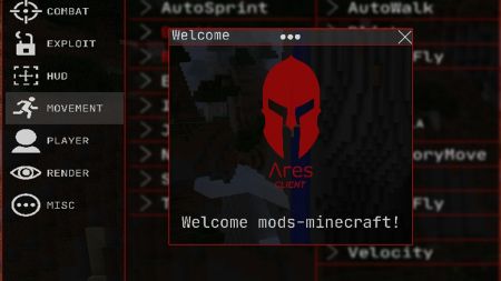 Читы Ares Client для Майнкрафт 1.18.1, 1.17.1, 1.16.5, 1.12.2 / более 100 отдельных читов