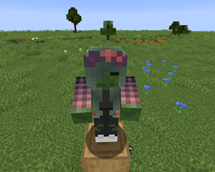 Девушка-зомби с цветами на голове - мод Zombienation - mods-minecraft.ru