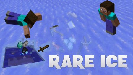 Сломав лед есть шанс получить алмазные сеты&#44; руды и инструменты - Rare Ice - Мод Майнкрафт