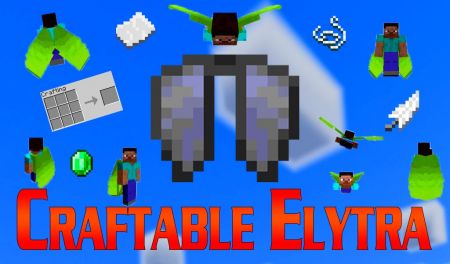 Рецепт крафта надкрылий в майнкрафт / мод Craftable Elytra