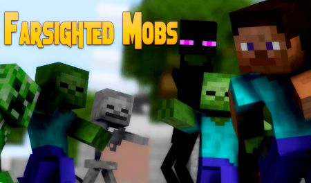 Хоррорный мод Farsighted Mobs, увеличивает диапазон зрения враждебных мобов