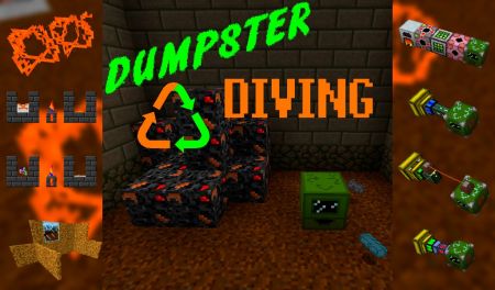 Биом свалки с кучей различного мусора