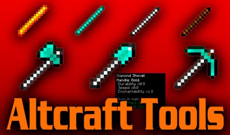 Мод Altcraft Tools - рукоятки для инструментов с эффектами