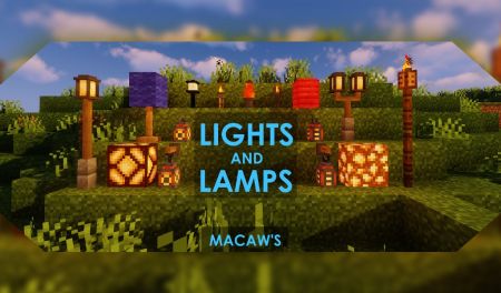 Мод на креативные приборы освещения в Майнкрафт - Macaw’s Lights and Lamps
