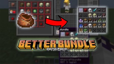 Датапак добавляет вместительный набор на 27 стаков и удобную систему загрузки и выгрузки из сундуков.