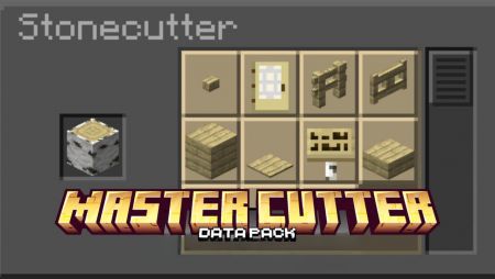 Датапак расширяет камнерез: 500+ новых рецептов&#44; быстрый крафт&#44; разбор блоков и полный ресайклинг ресурсов.